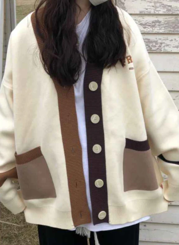 Preppy Navy Knit Cardigan - Image 2