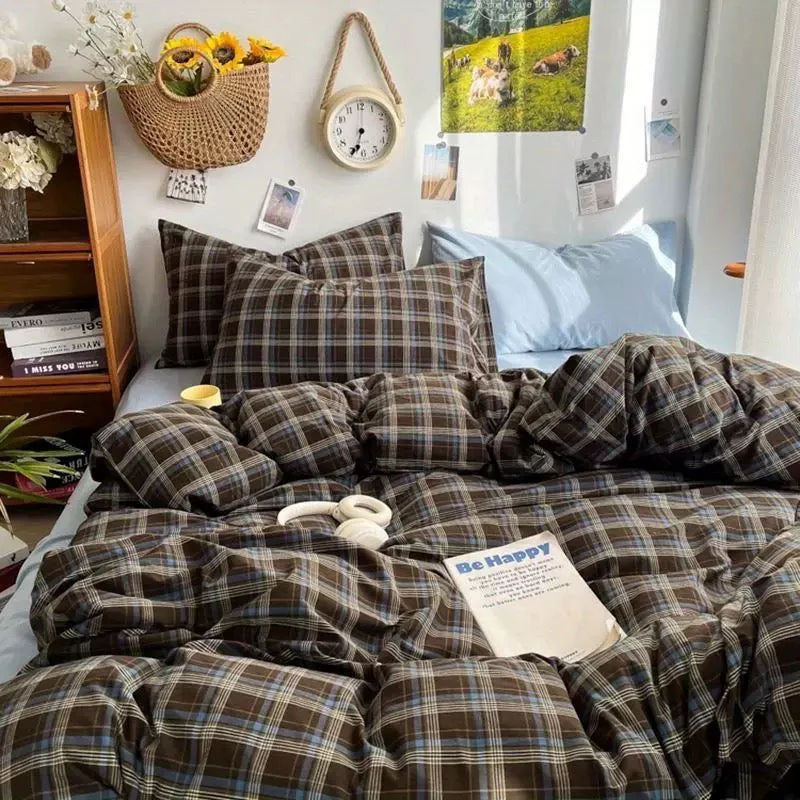 Preppy Plaid Brown Bedding Set - Image 3