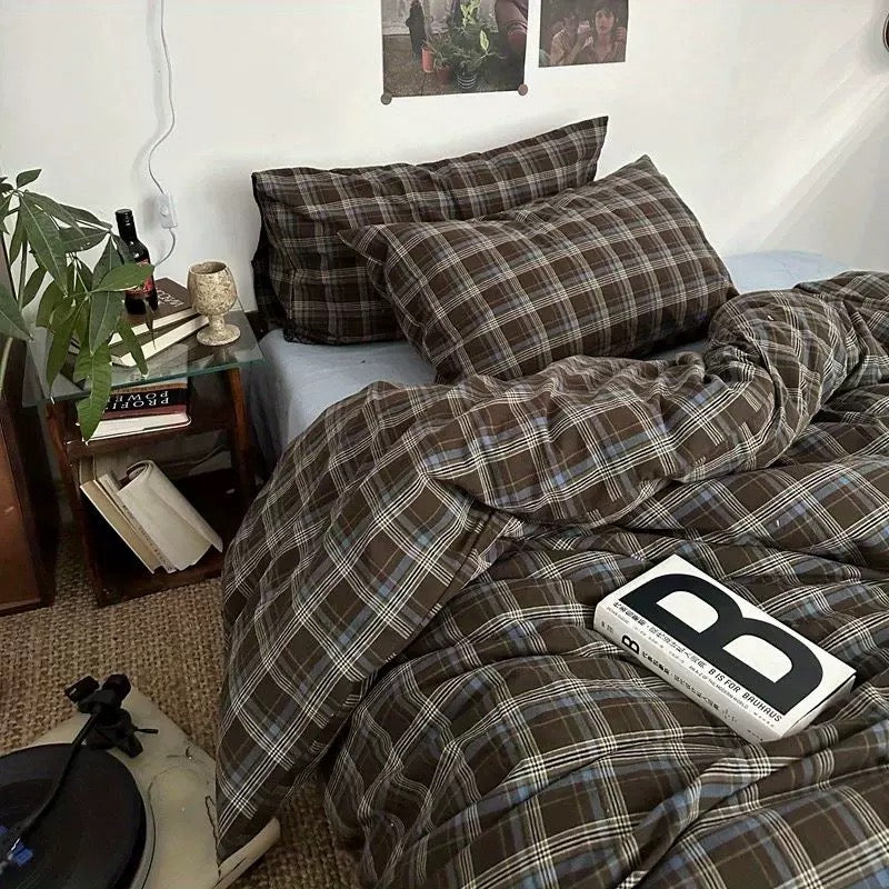 Preppy Plaid Brown Bedding Set - Image 4