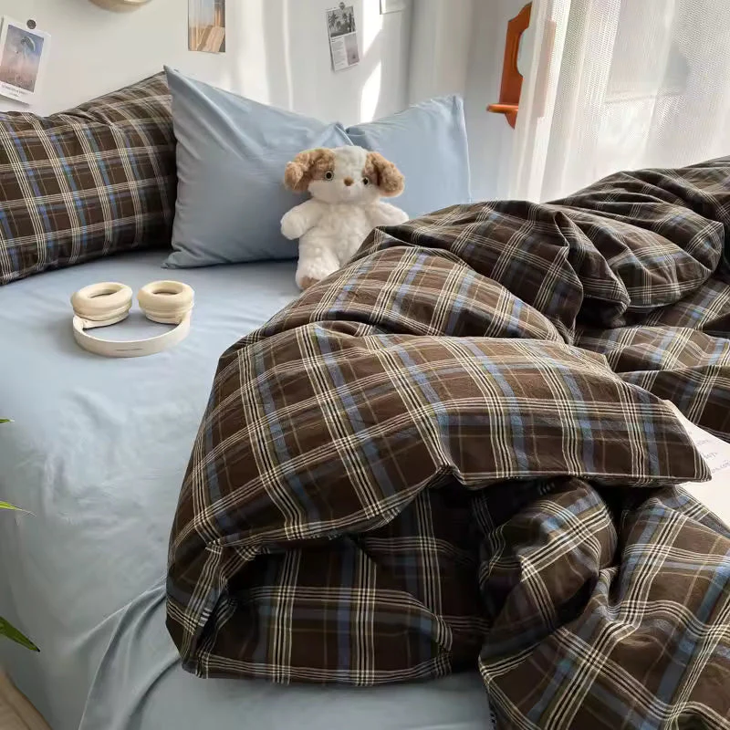 Preppy Plaid Brown Bedding Set - Image 5