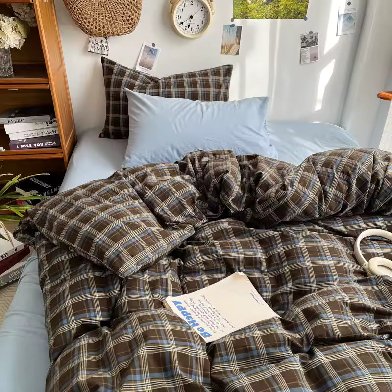 Preppy Plaid Brown Bedding Set - Image 7