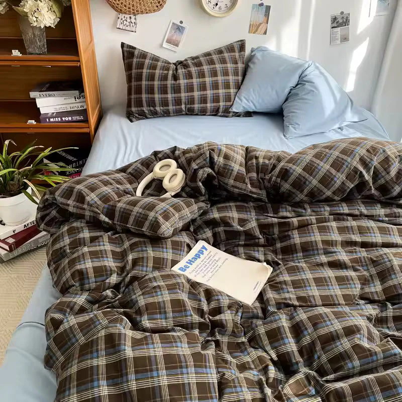 Preppy Plaid Brown Bedding Set - Image 10