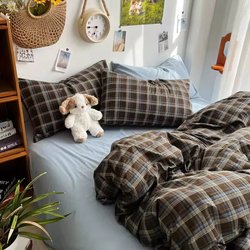 Preppy Plaid Brown Bedding Set - Image 6