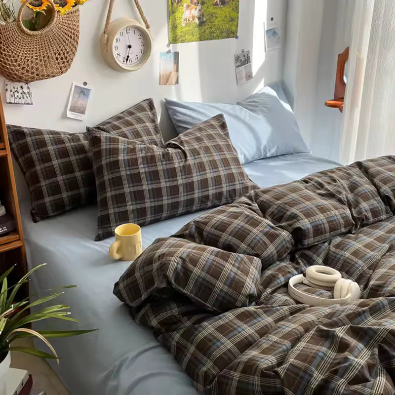Preppy Plaid Brown Bedding Set - Image 8