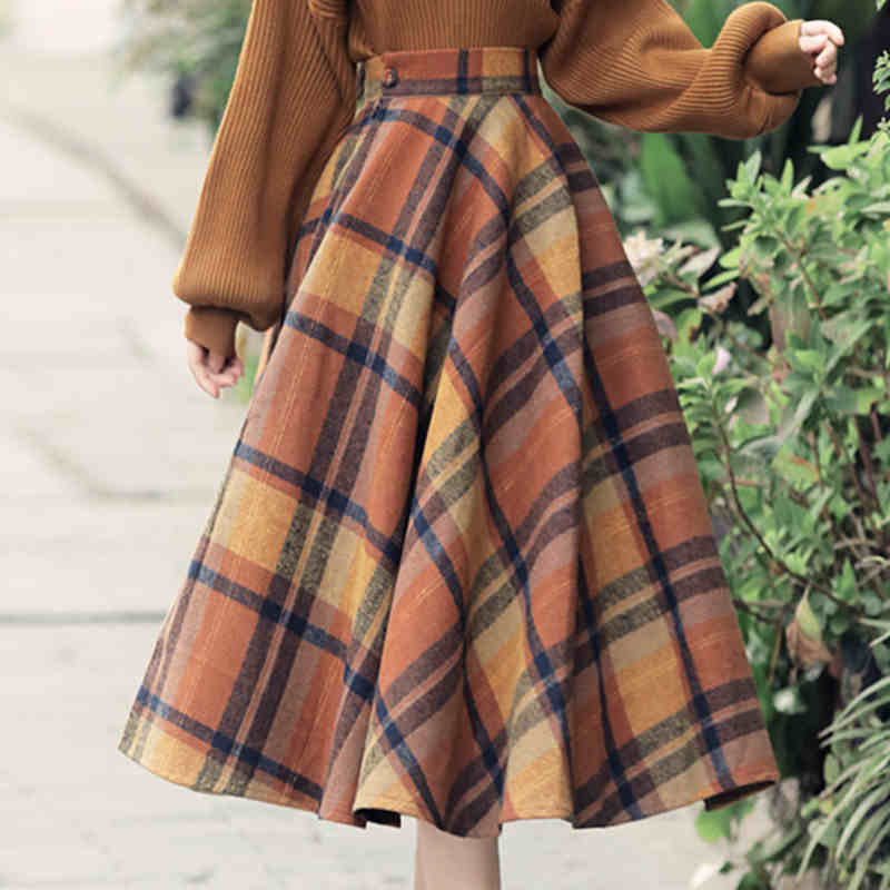 Preppy Plaid Woolen Sweater + Skirt - Image 11