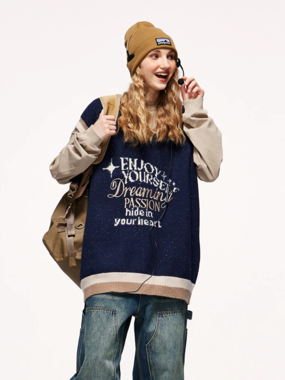 Preppy Retro Letters Knit Vest - Image 2