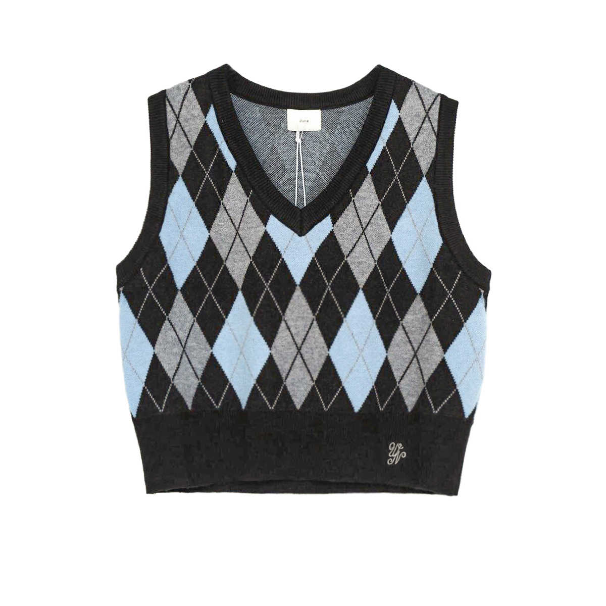 Preppy Rhombus V-neck Knitted Vest - Image 4
