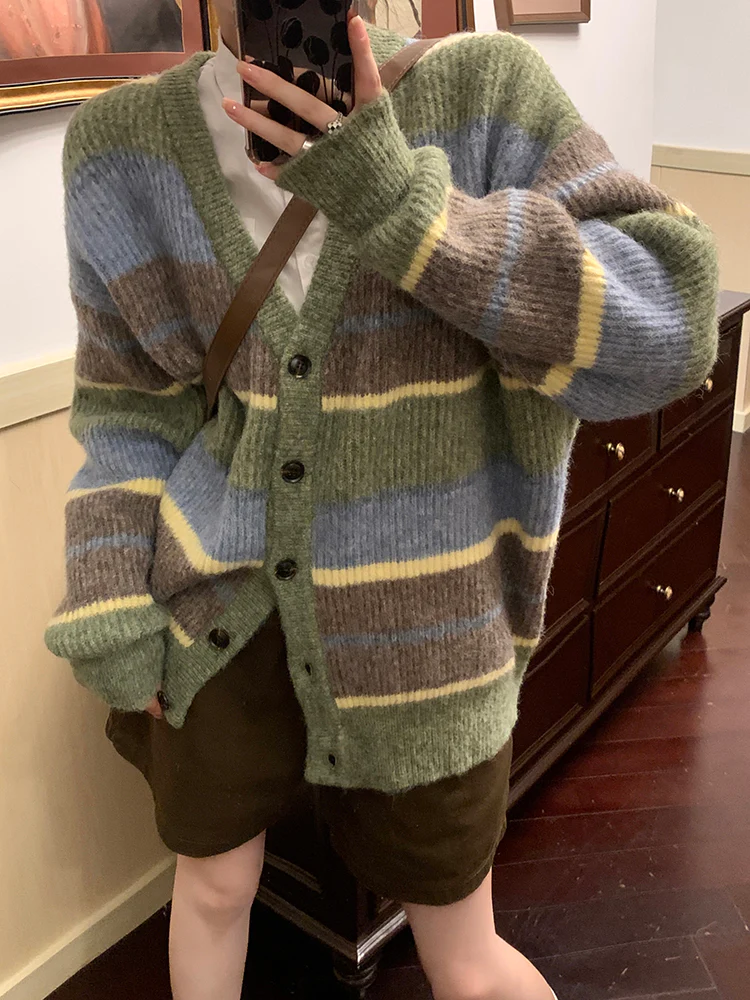 Preppy Striped Milk Sweater - Image 2