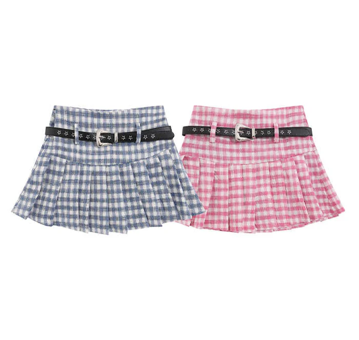 Preppy Sweet Plaid Pleated Skirt - Image 3