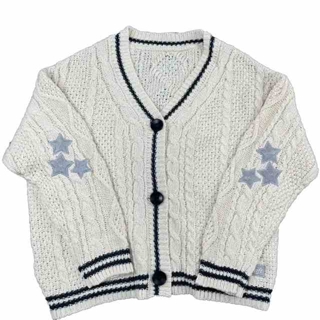Preppy Y2K Stars Loose Knit Cardigan - Image 5