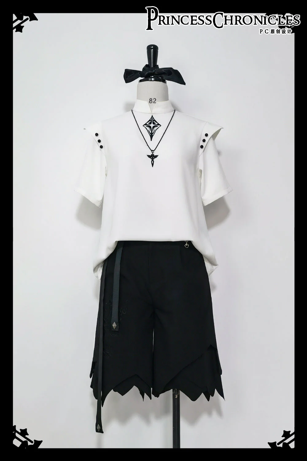 Embroidered White Ouji Lolita Shirt - Image 2