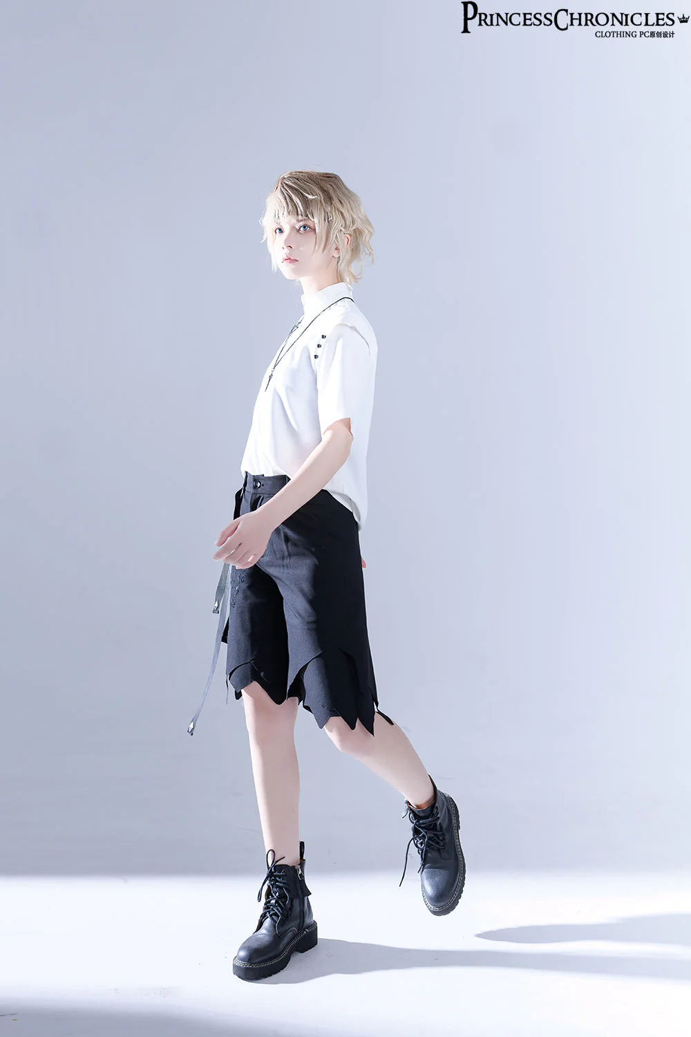 Embroidered White Ouji Lolita Shirt - Image 8