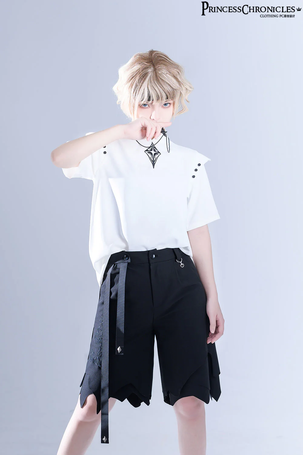 Princess Chronicles~Embroidered White Ouji Lolita Shirt - Image 5