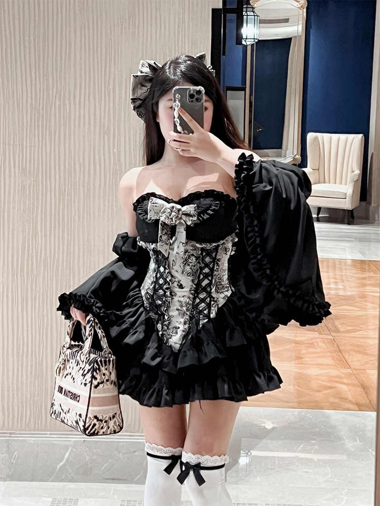 Princess Elegant Dark Coquette Dress - Image 3