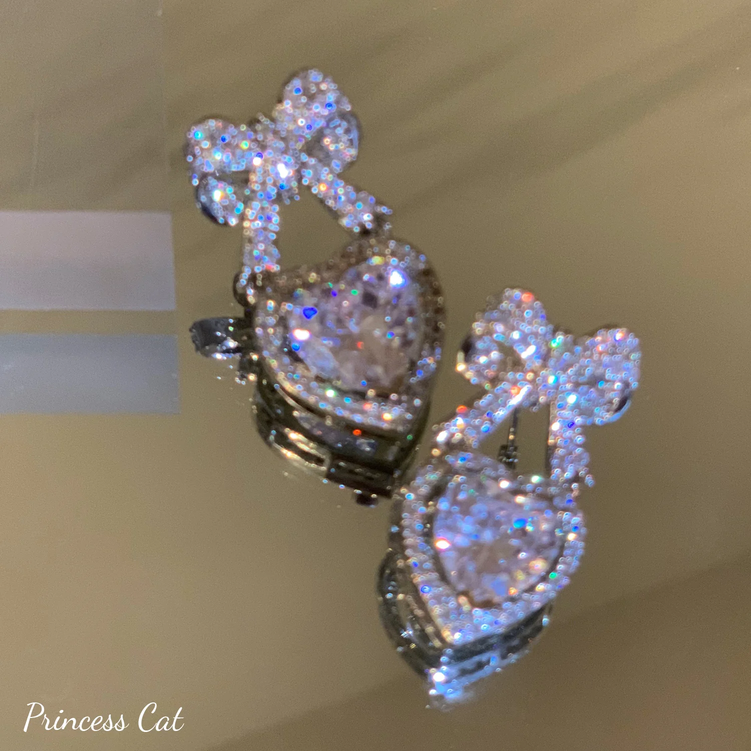 princess pink diamond kawaii earrings - Image 2