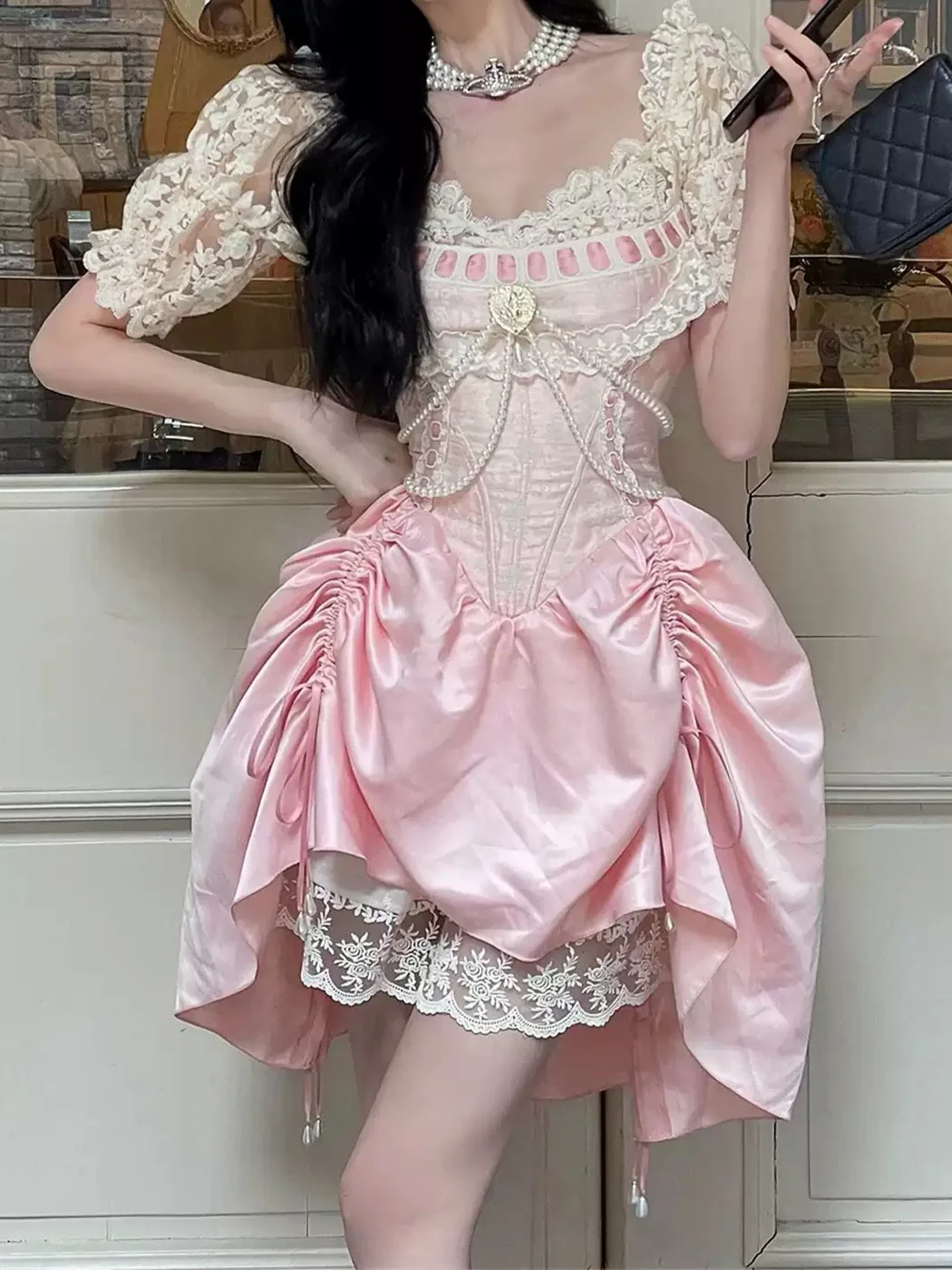 Princess Pink Fishbone Dress