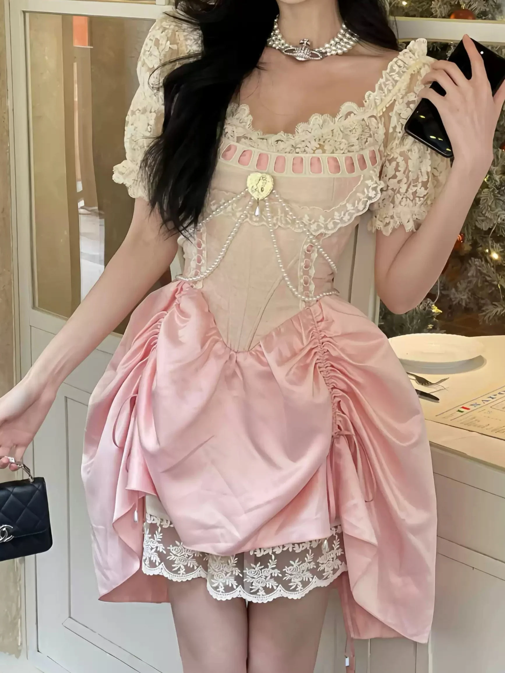 Princess Pink Fishbone Dress - Image 2