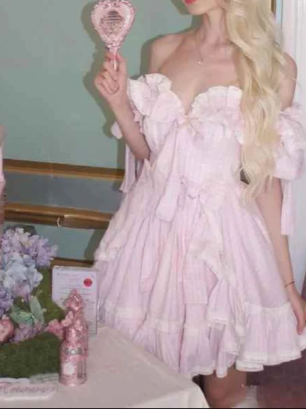 Princess Puff-sleeved Ruffled Dress - Image 2