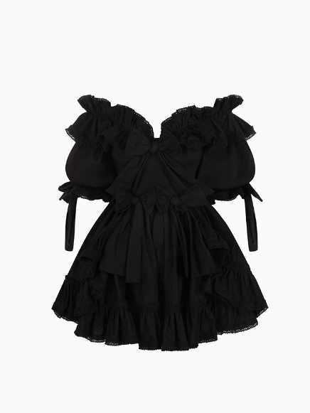 Princess Puff-sleeved Ruffled Dress - Image 5