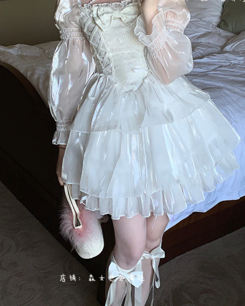 Princess Tulle White Corset Dress - Image 3