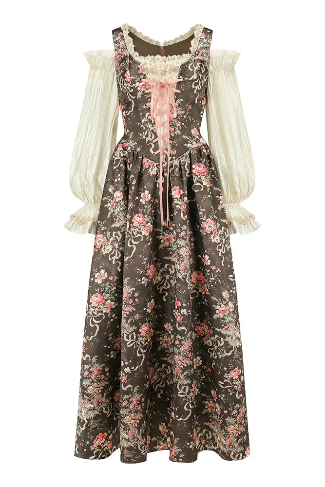 French Vintage Floral Art Dress - Image 14