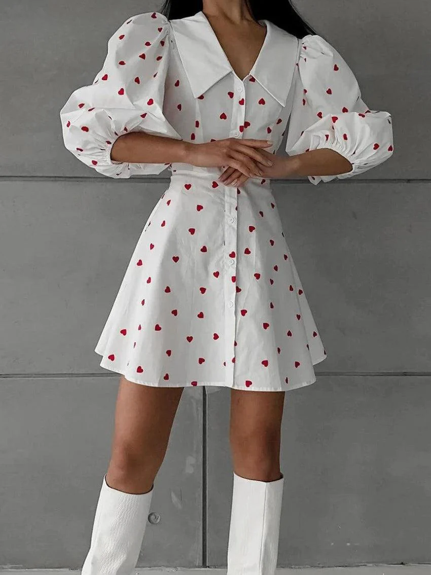 Puff Sleeve Mini Dress - Image 2