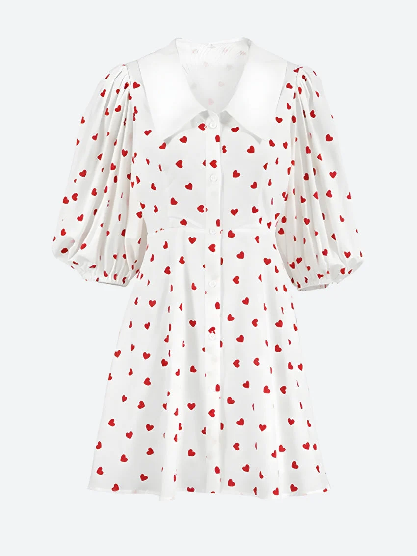 Puff Sleeve Mini Dress - Image 3