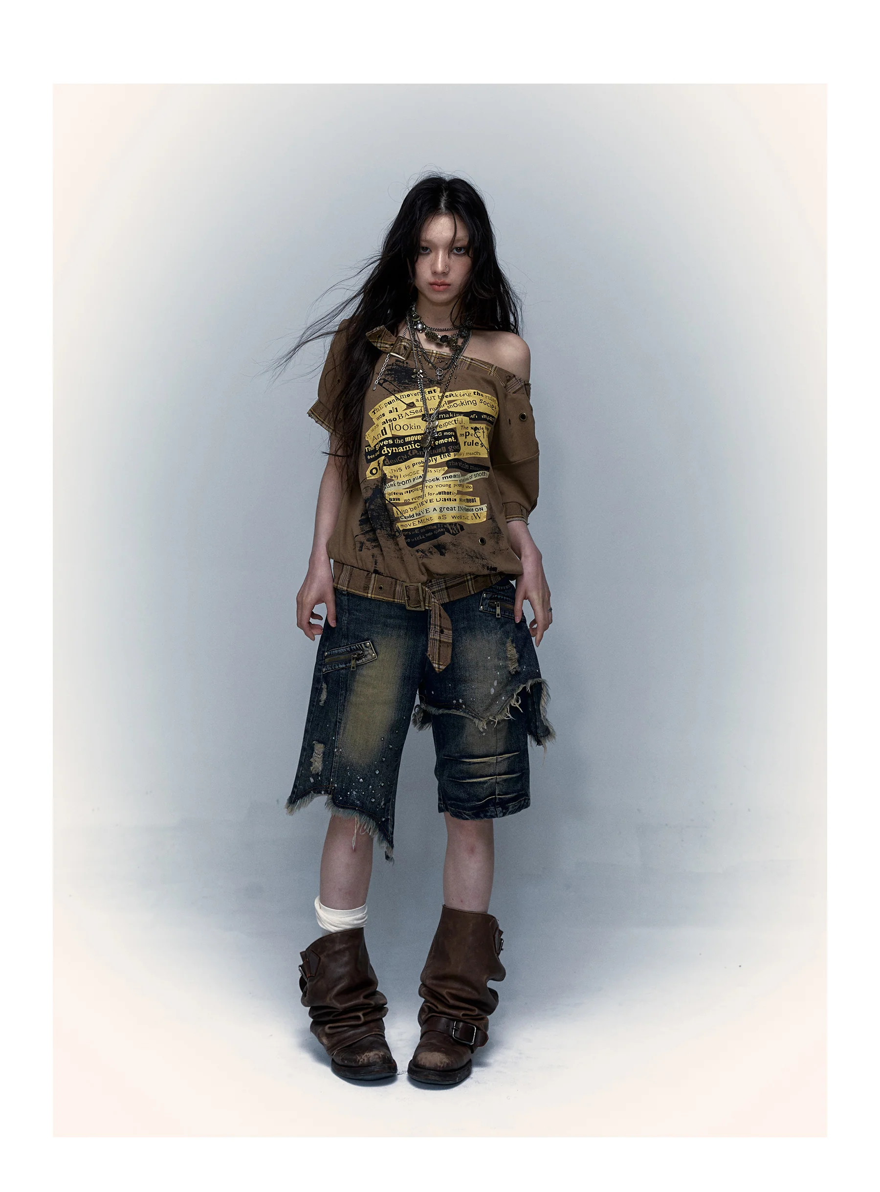 Punk Street Distressed Denim Shorts - Image 3