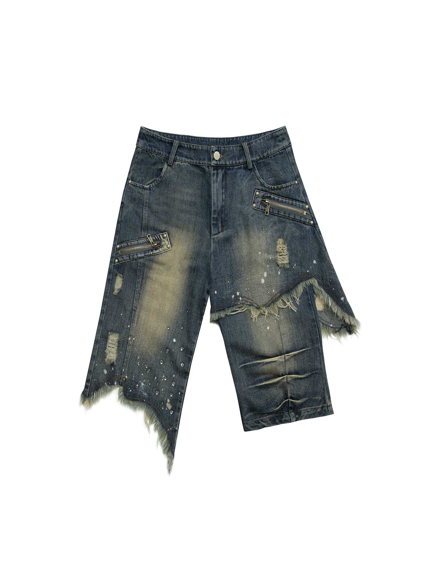 Punk Street Distressed Denim Shorts - Image 6