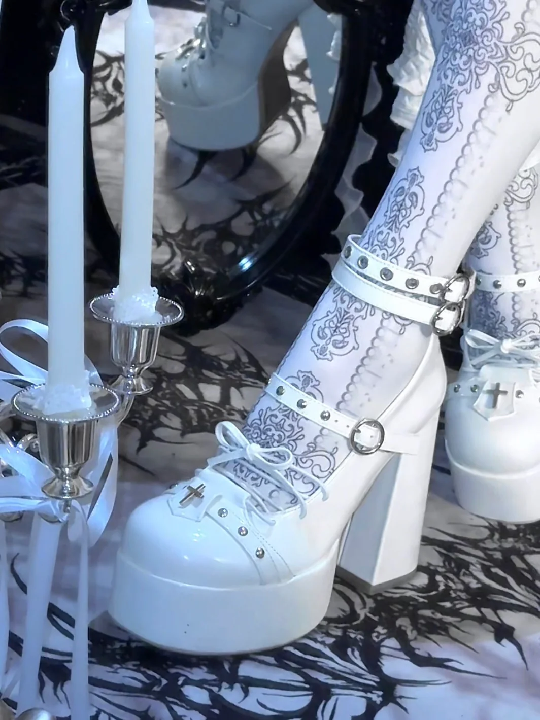Punk Sweet Thick Heels Shoes - Image 4