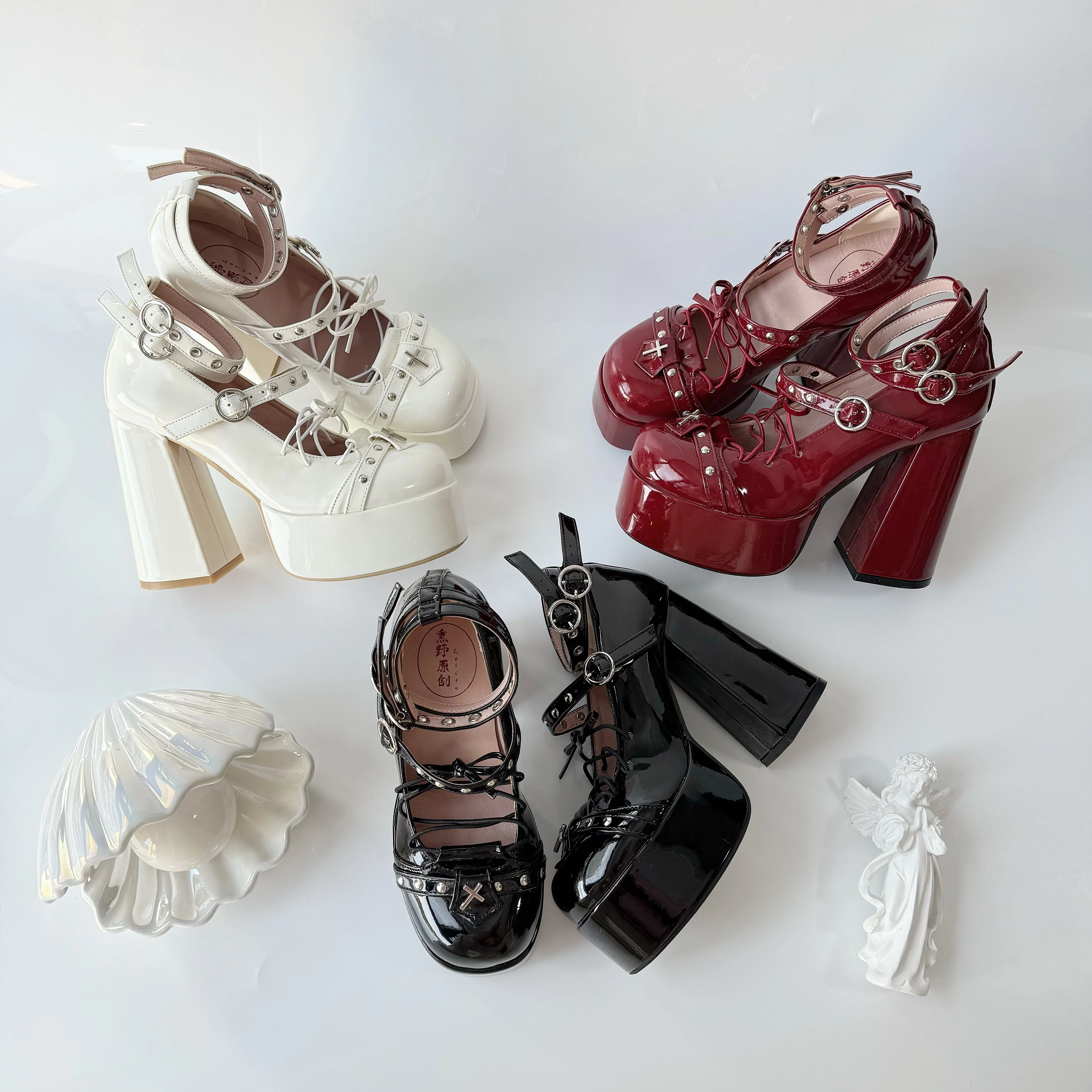 Punk Sweet Thick Heels Shoes - Image 9