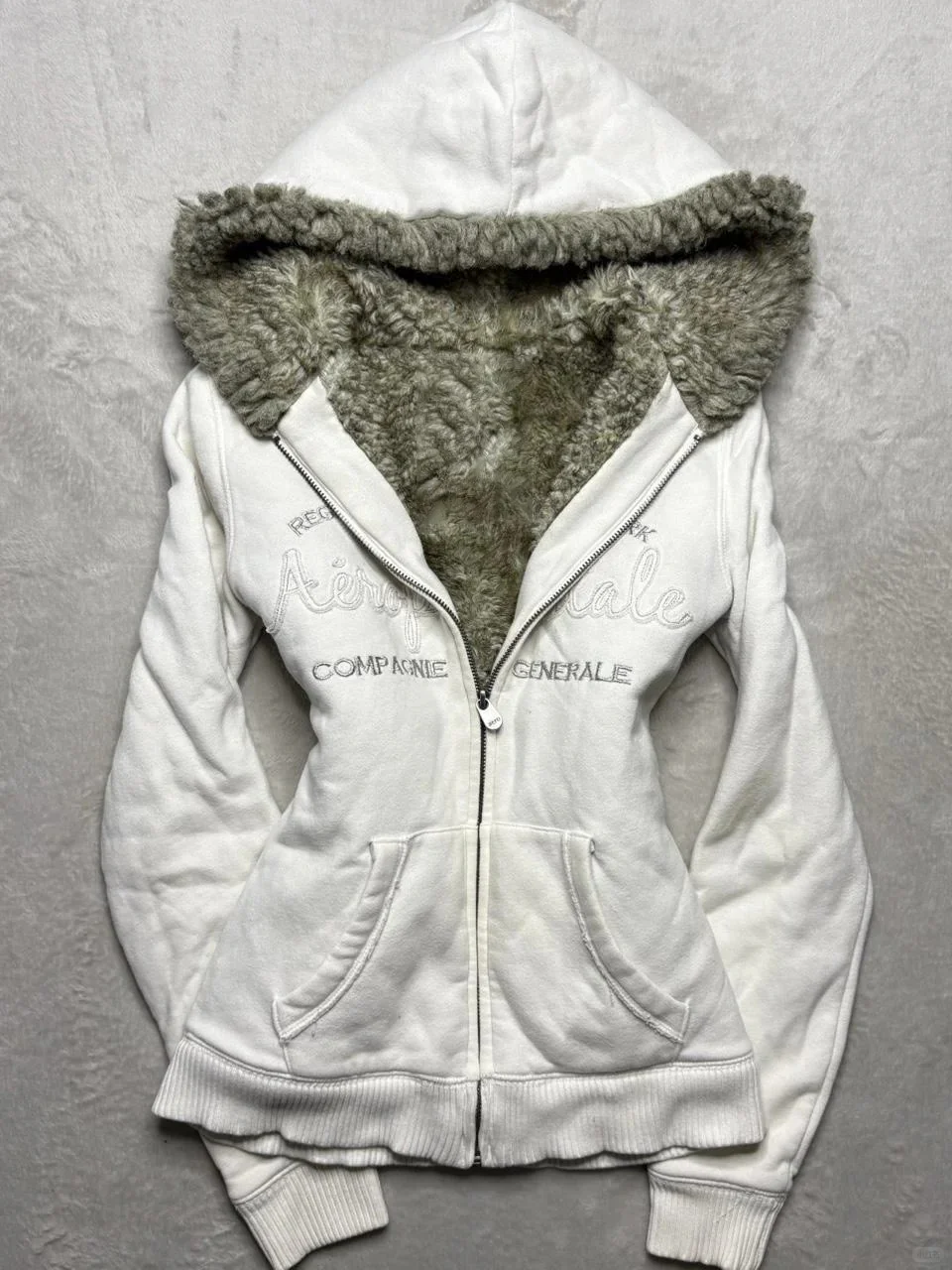 punk y2k retro hooded plus velvet sweatshirt jacket