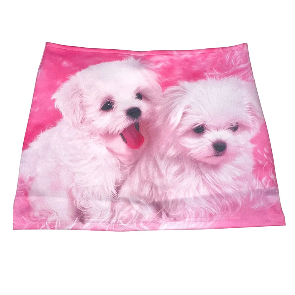 Puppies Print Y2K Micro Skirt - Image 3