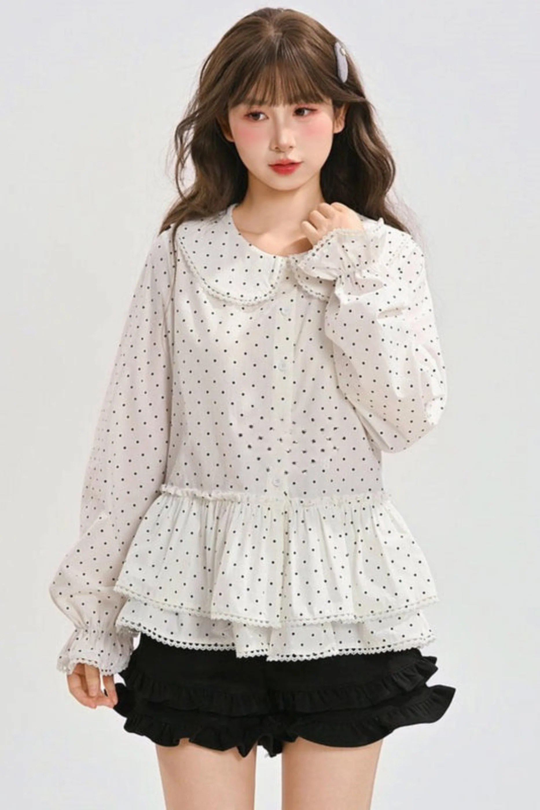 Pure Cotton Polka Dot Blouse - Image 10