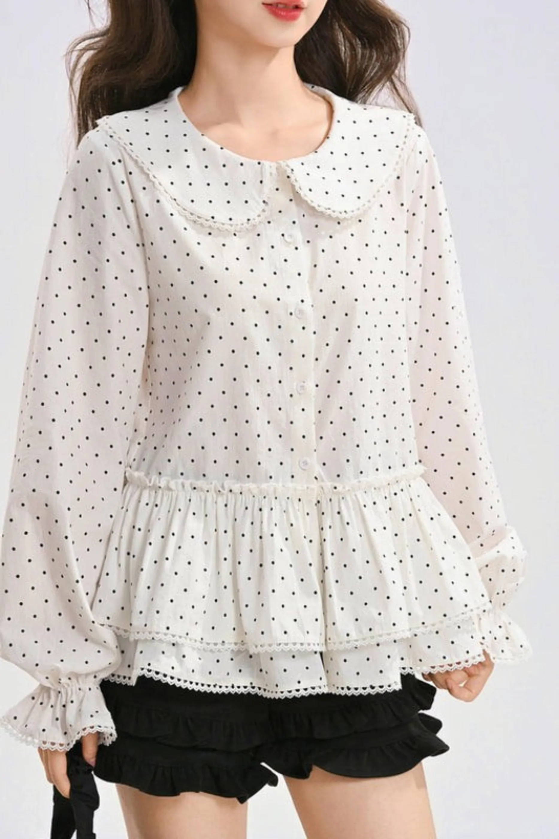 Pure Cotton Polka Dot Blouse - Image 11
