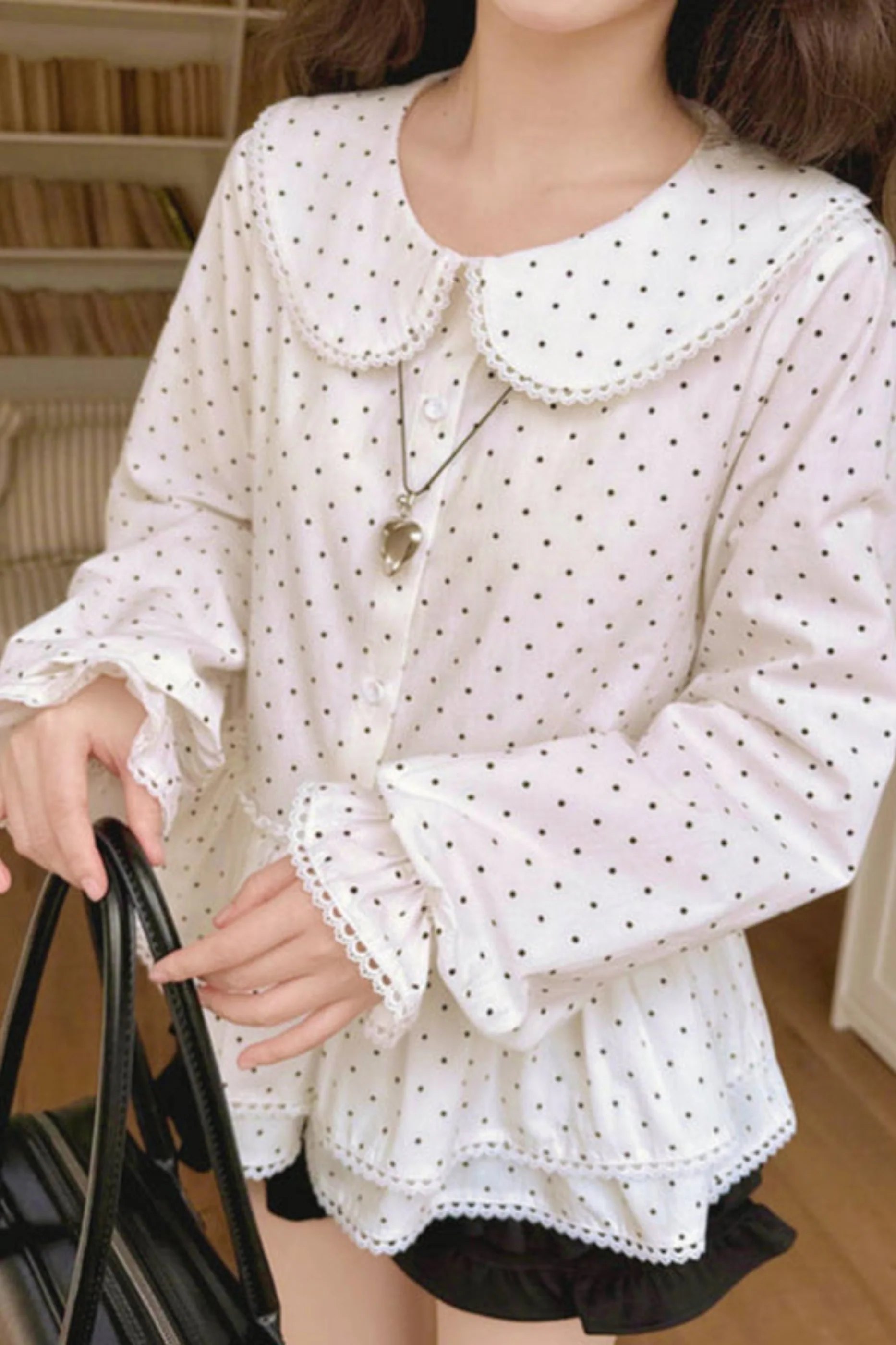 Pure Cotton Polka Dot Blouse - Image 8