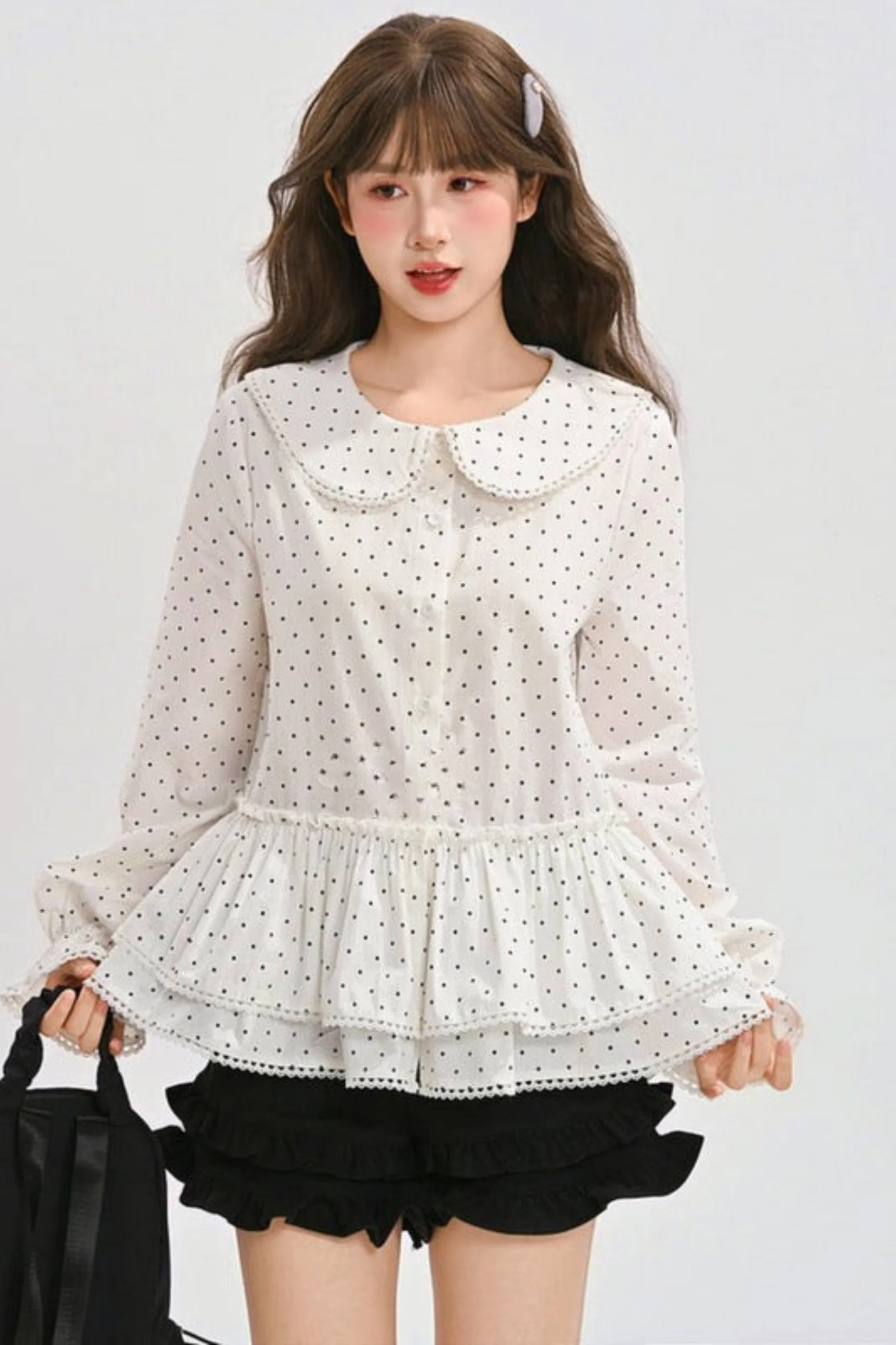 Pure Cotton Polka Dot Blouse - Image 9