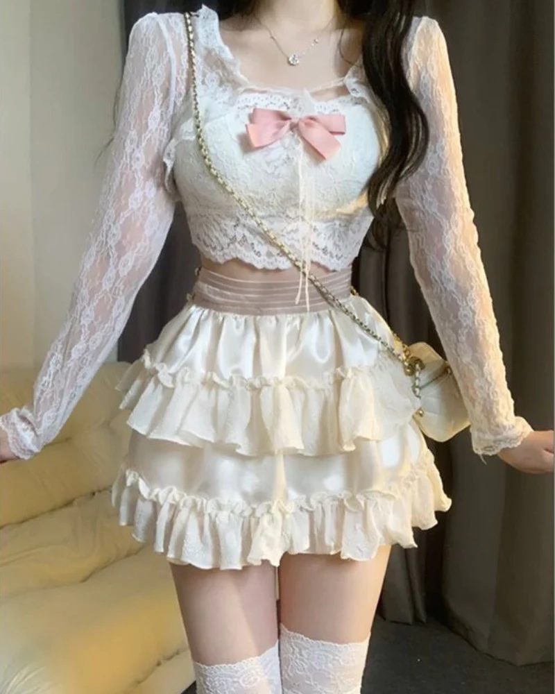 Pure Desire Lace Cardigan Bow Coord - Image 3