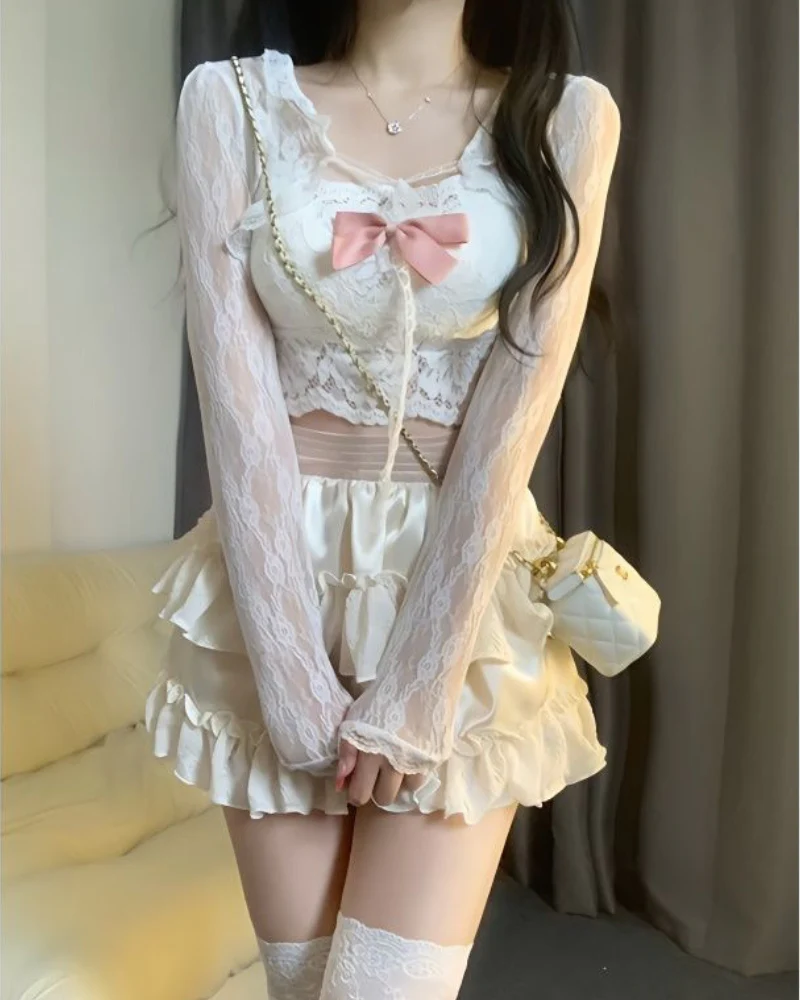 Pure Desire Lace Cardigan Bow Coord - Image 4