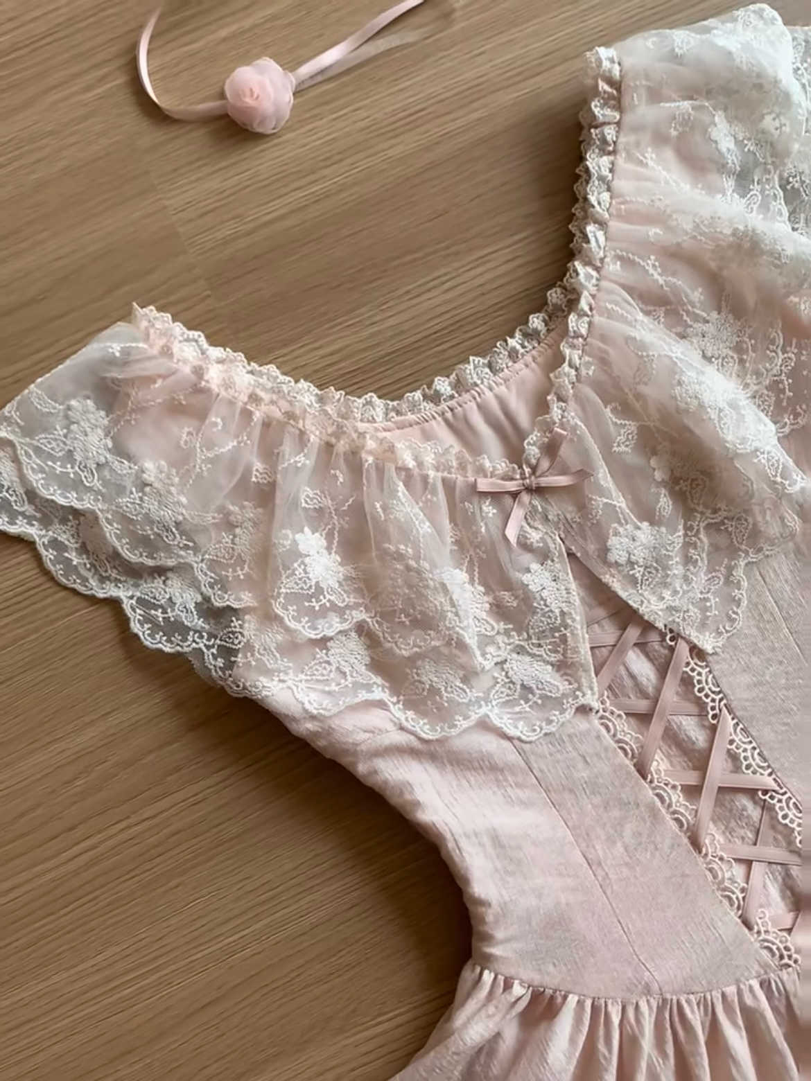 Pure Lust Lace Pink Dress - Image 2