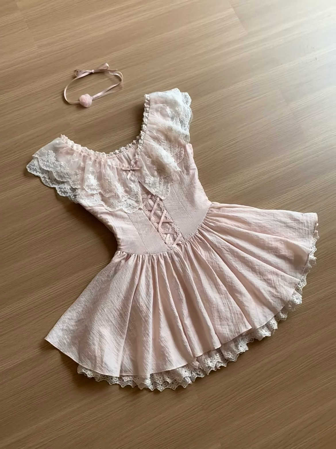Pure Lust Lace Pink Dress - Image 4