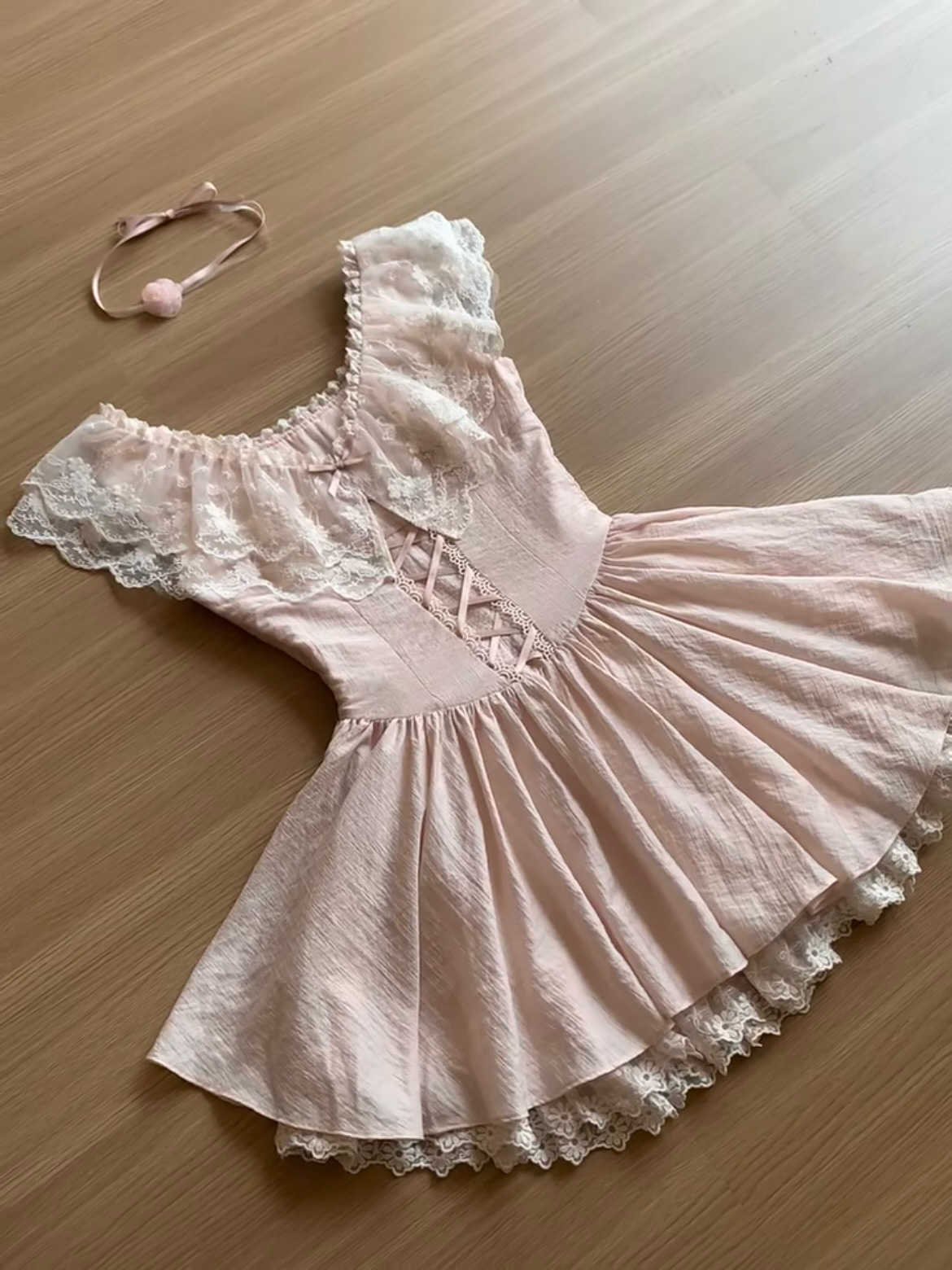 Pure Lust Lace Pink Dress - Image 5