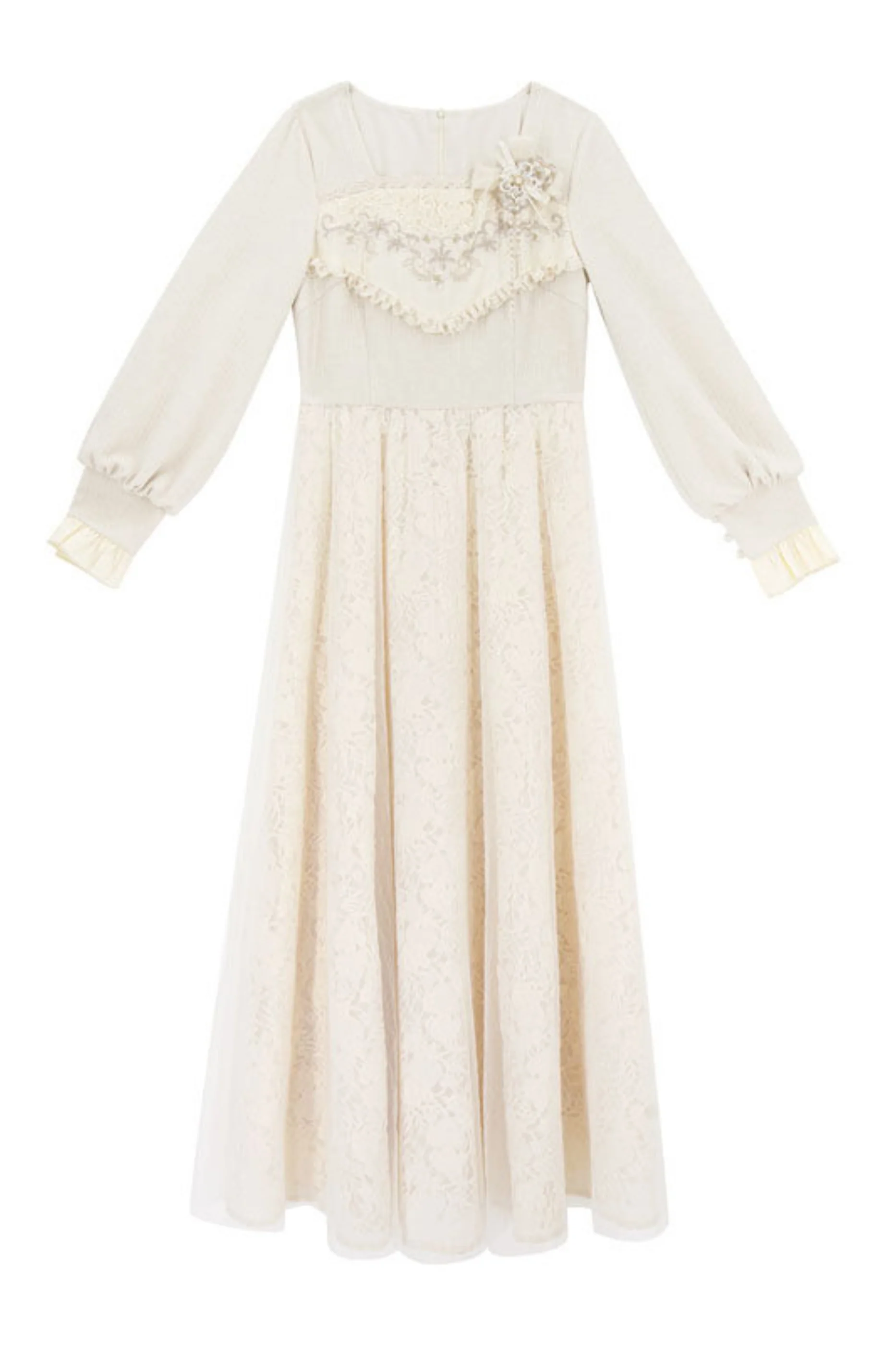 Pure White Square Neck Dress - Image 14