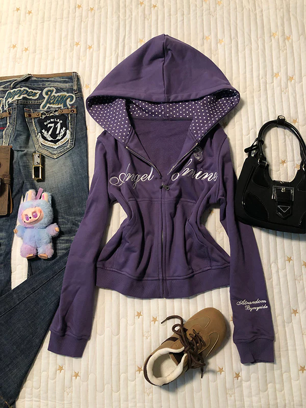 purple hooded sweatshirt