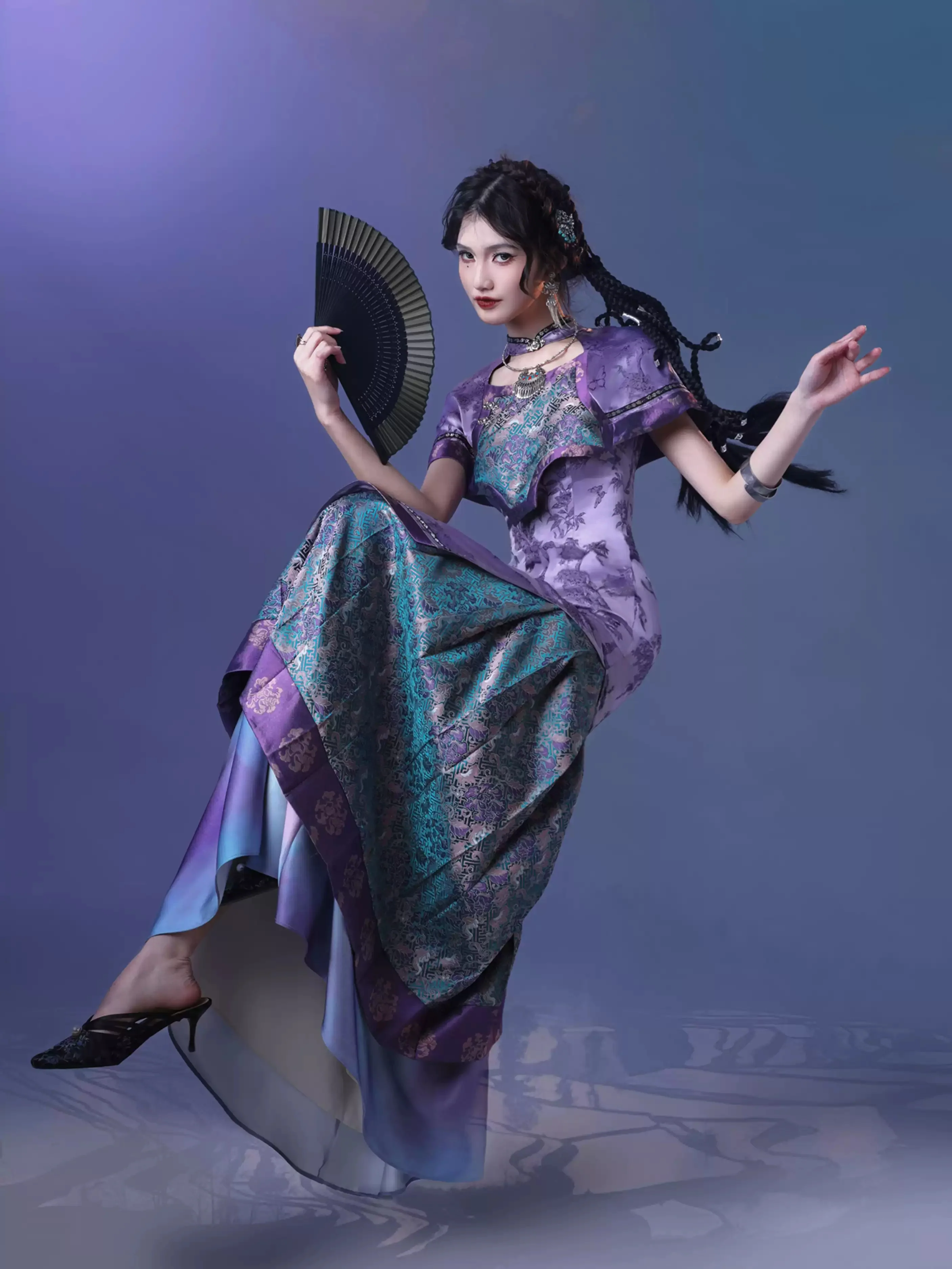 Purple Horse Face Long Dress - Image 3