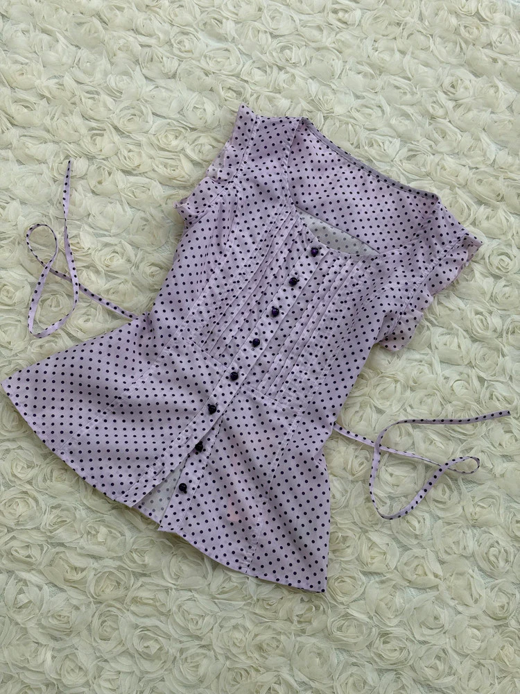 purple polka dots tank top - Image 3