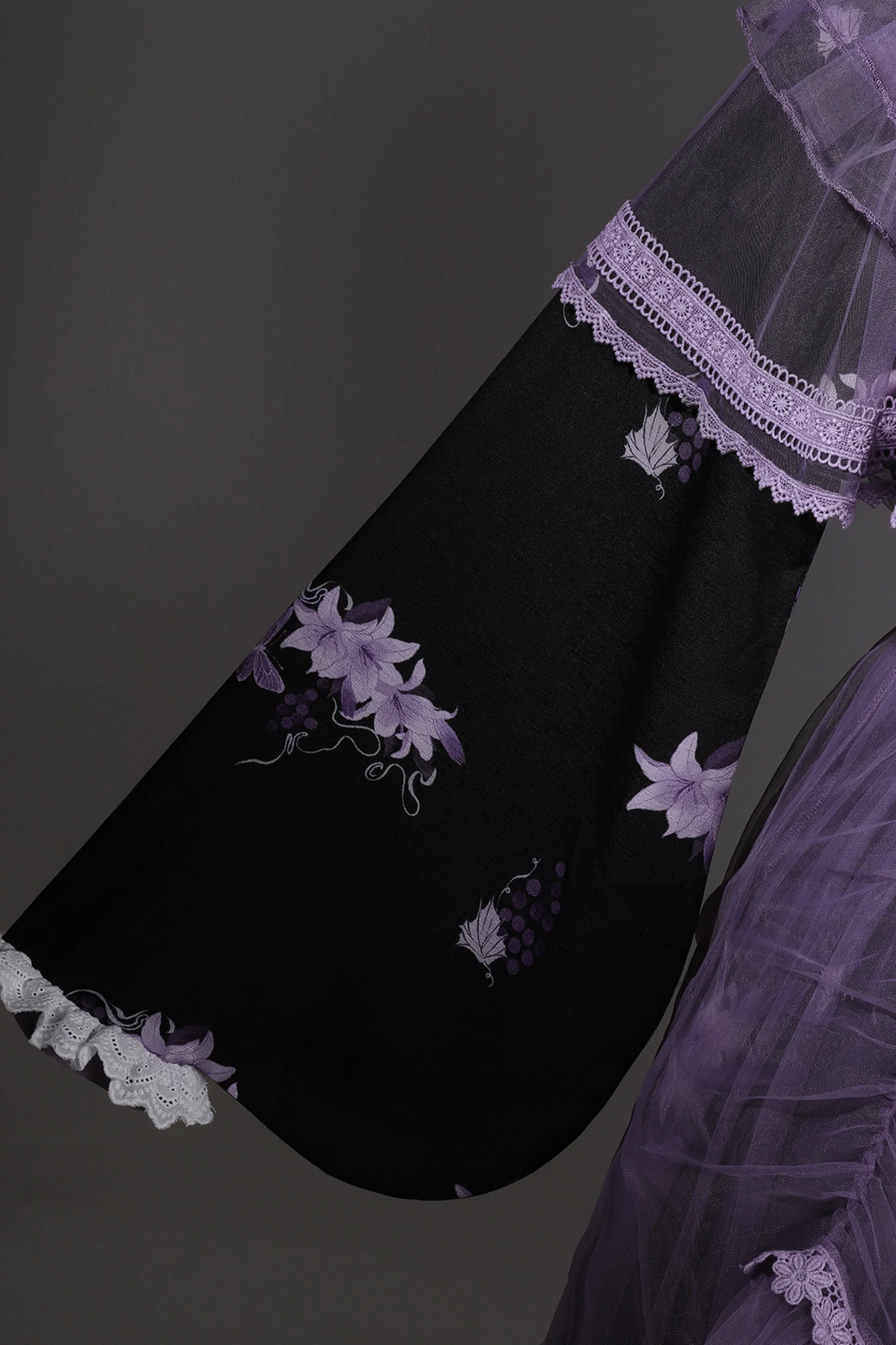 Purple Silk Cross Collar Dress - Image 16