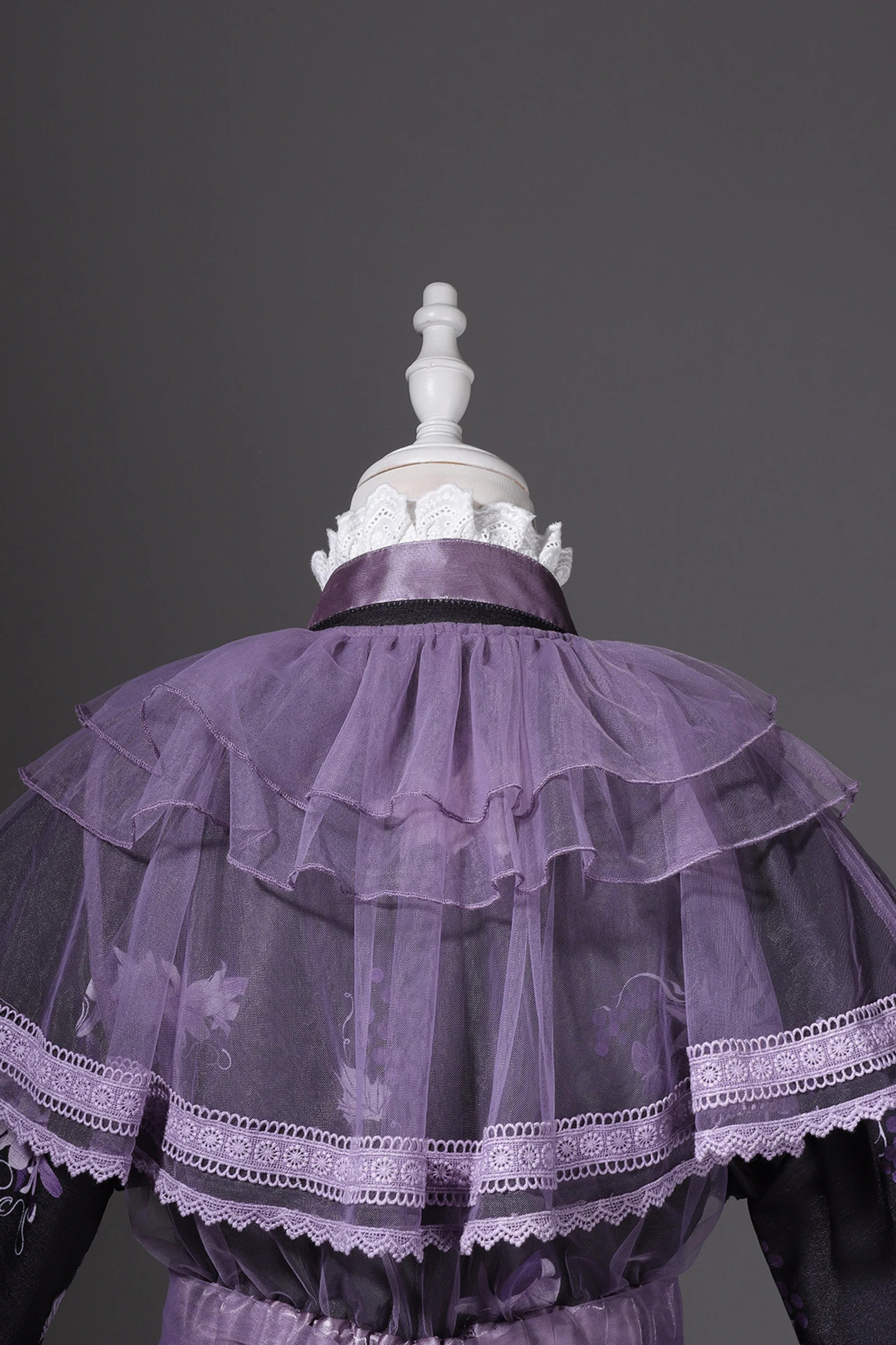 Purple Silk Cross Collar Dress - Image 18