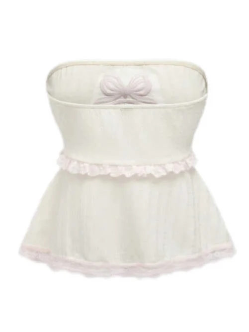 Rabbit Embroidered Lace Crop Top - Image 3