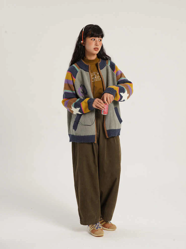 Rainbow Striped Knitted Cardigan - Image 4